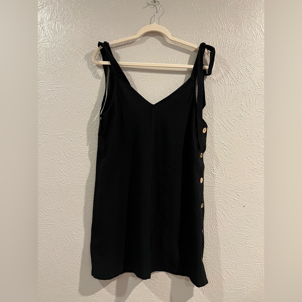 NEW Topshop Black Button mini slip dress